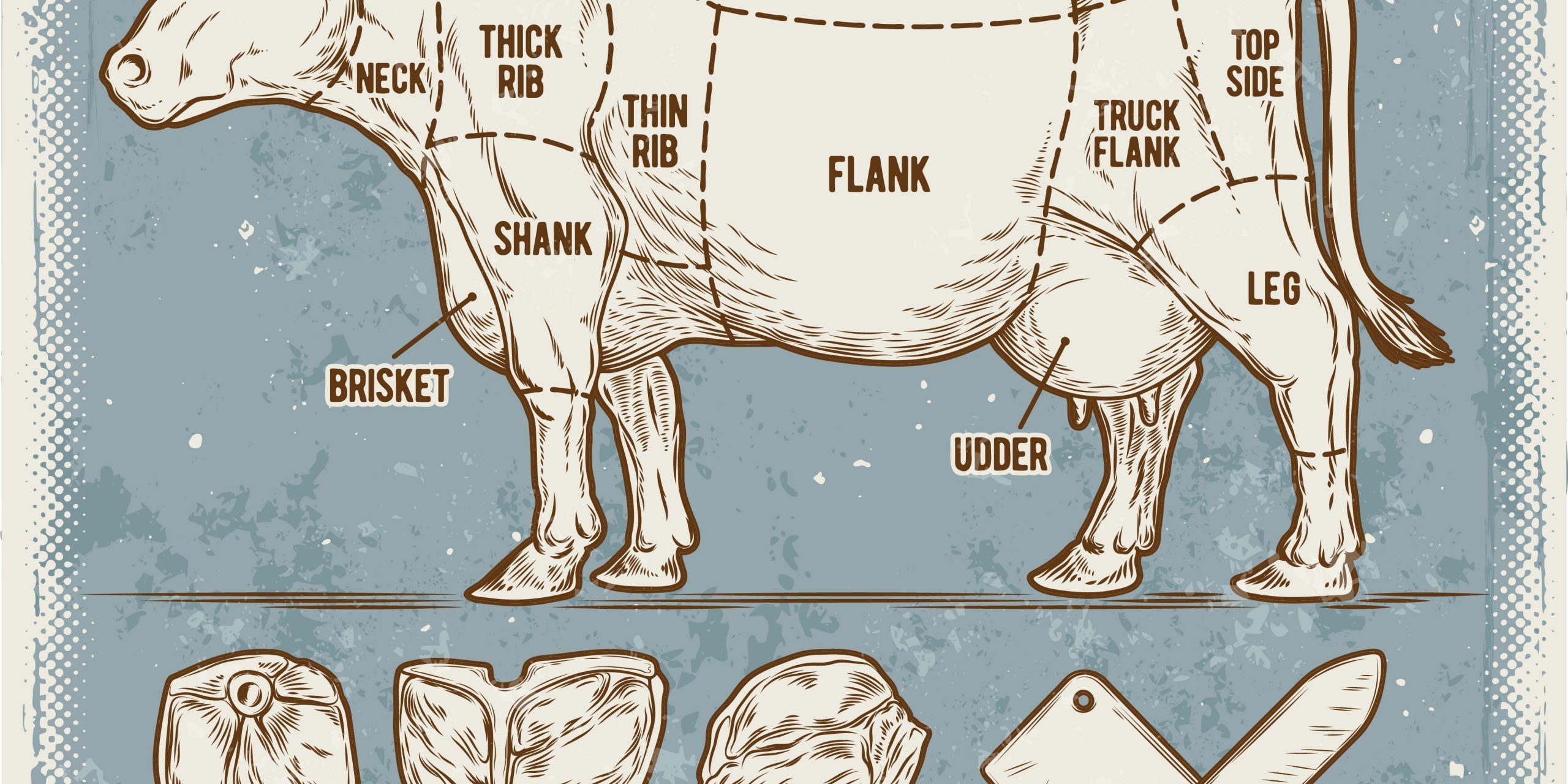 Cuts of meat diagram.