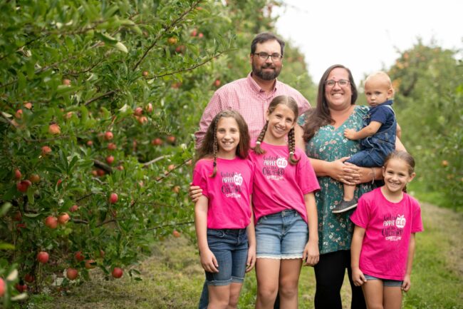 Kim and Wade Fluke of County Line Orchard in Kempton, PA pose for a picture.
